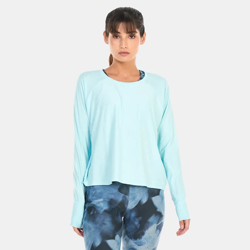 بيوند يوغا تيشيرت فيذر ويت داي دريمر بأكمام طويلة للنساء